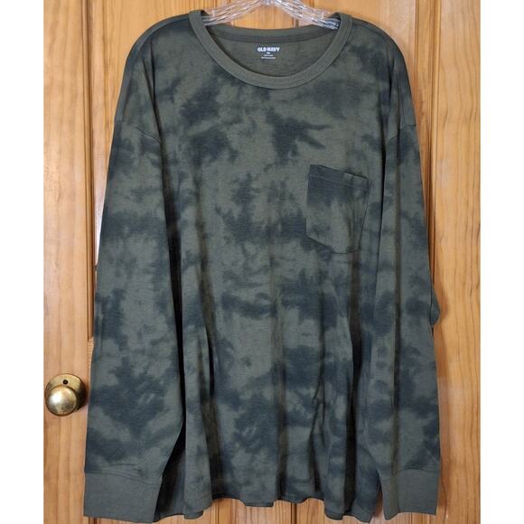 NWT Old Navy T-Shirt Womens XXL Green Tie Dye Bohemian Hippie Comfy Loungewear - Picture 1 of 7